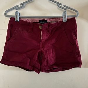 Dark red shorts